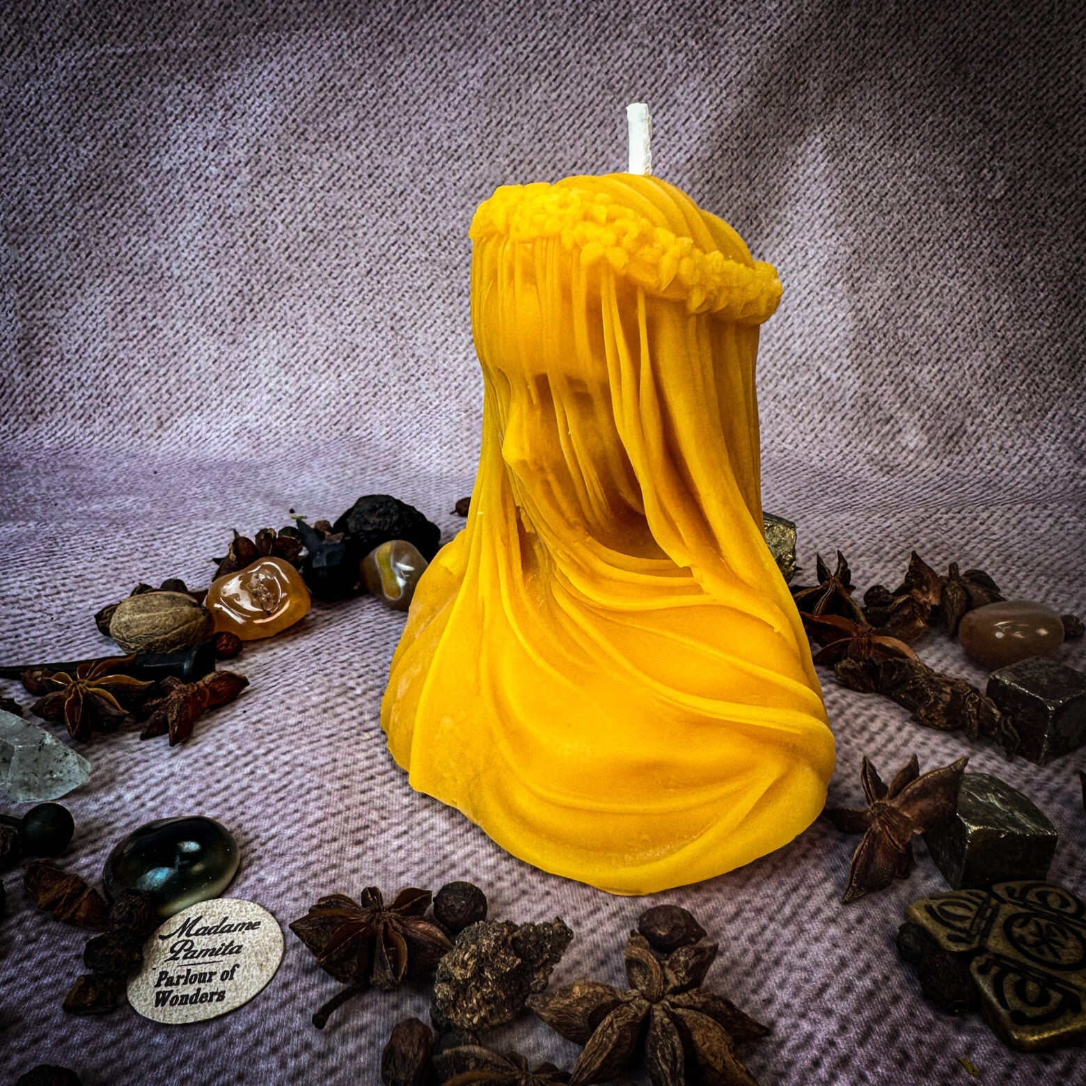 Beeswax Veil of Secrets Spell Candle